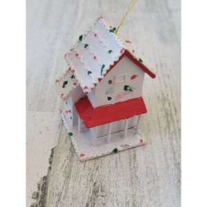 Mini polka dot white doll house ornament Xmas decor